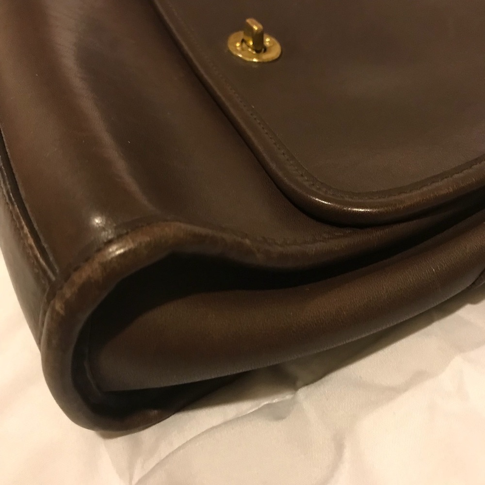 Coach Vintage Brown All Leather mini Court Bag - Picture 4 of 5